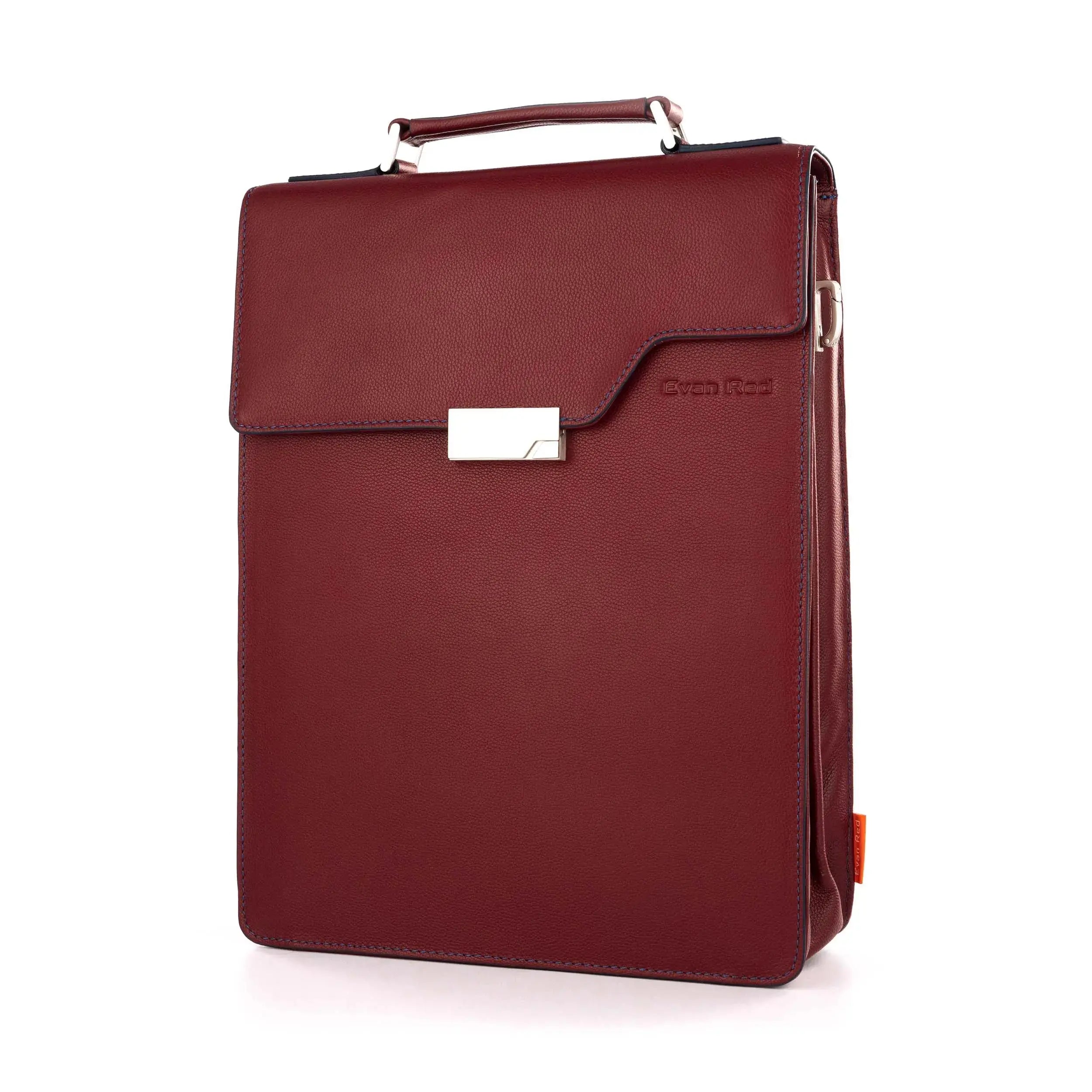 Deep Red Leather Backpack Evan Red