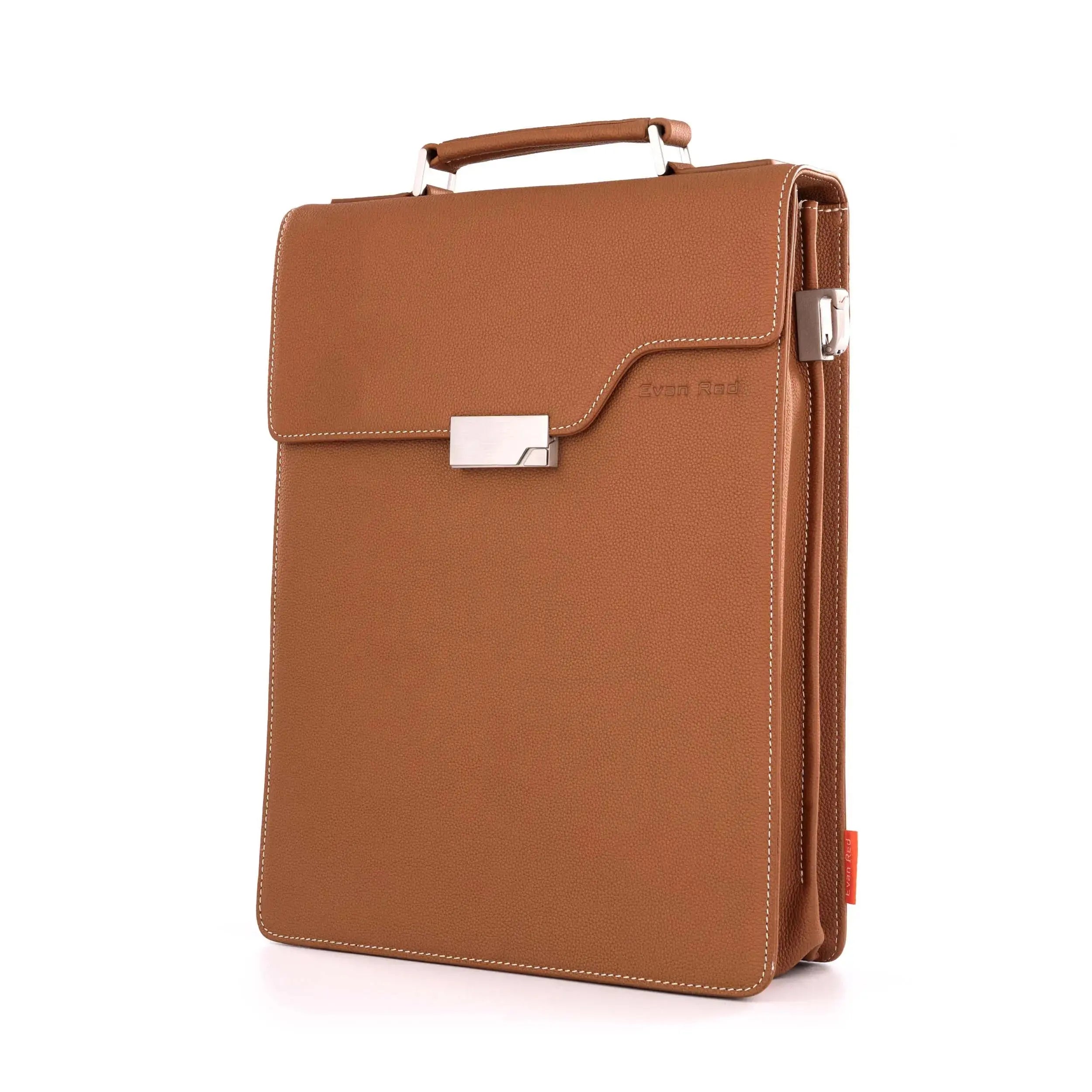 Classic Tan Leather Backpack Evan Red