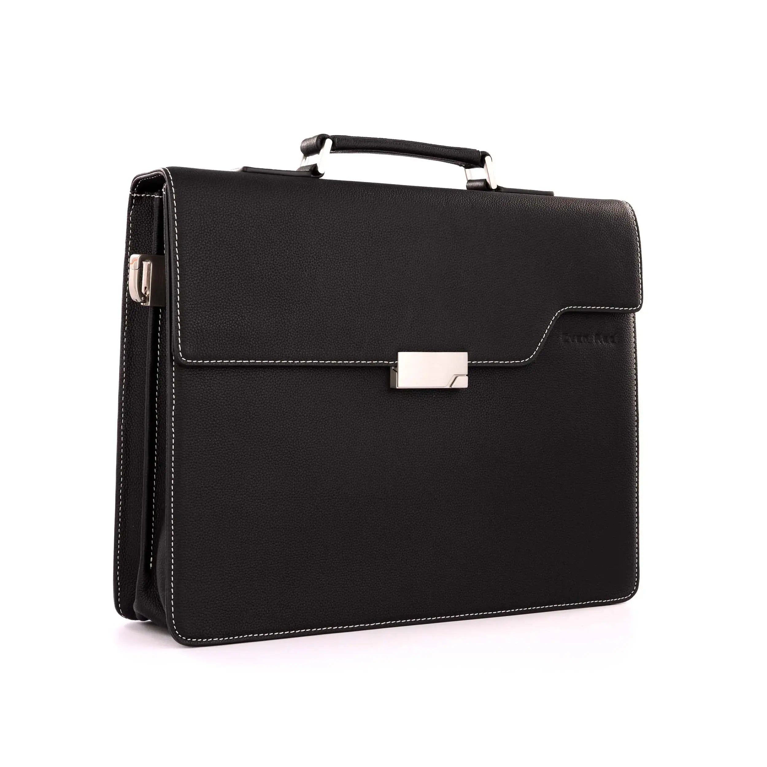 The Classic Briefcase - Black Evan Red