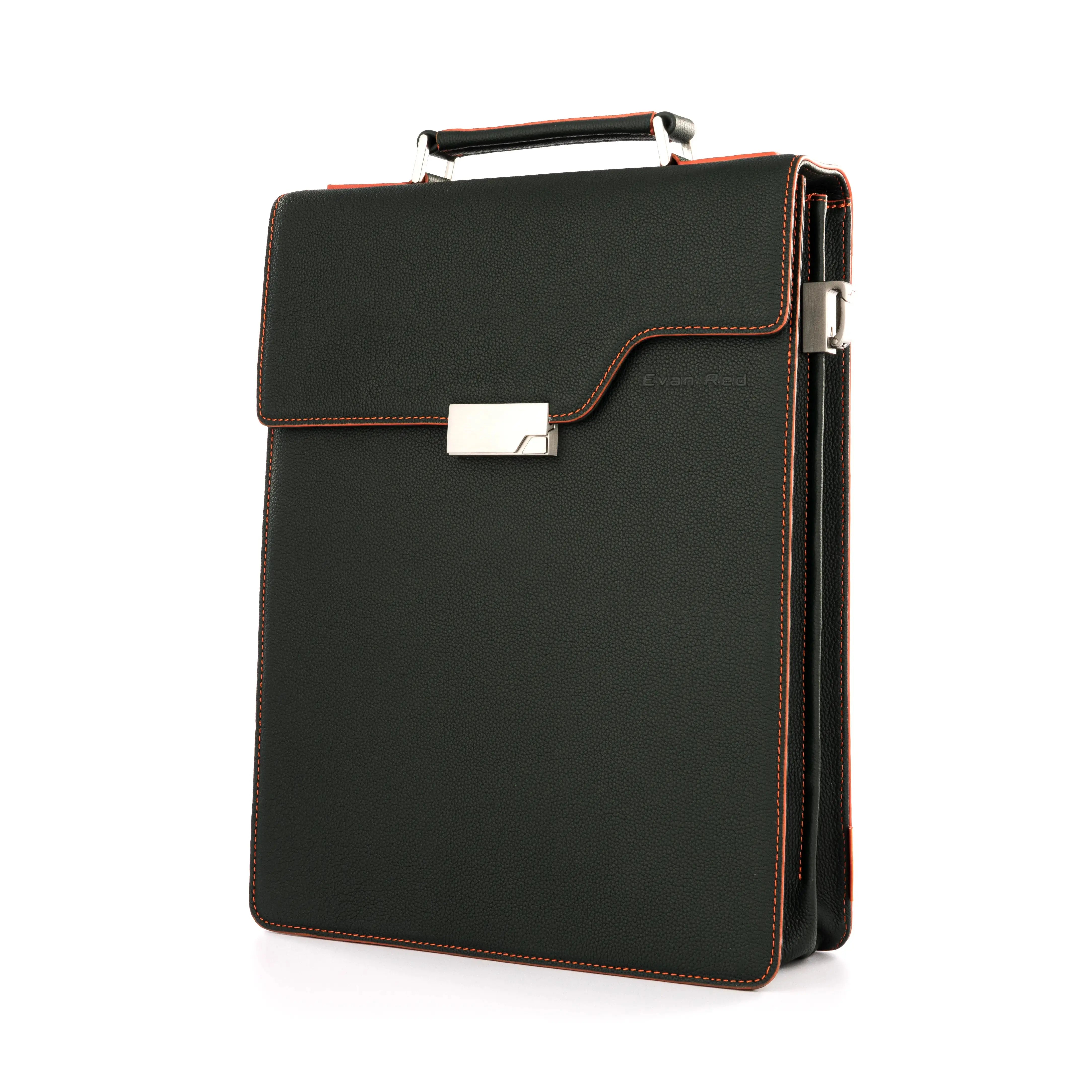 Deep Green Leather Backpack Evan Red