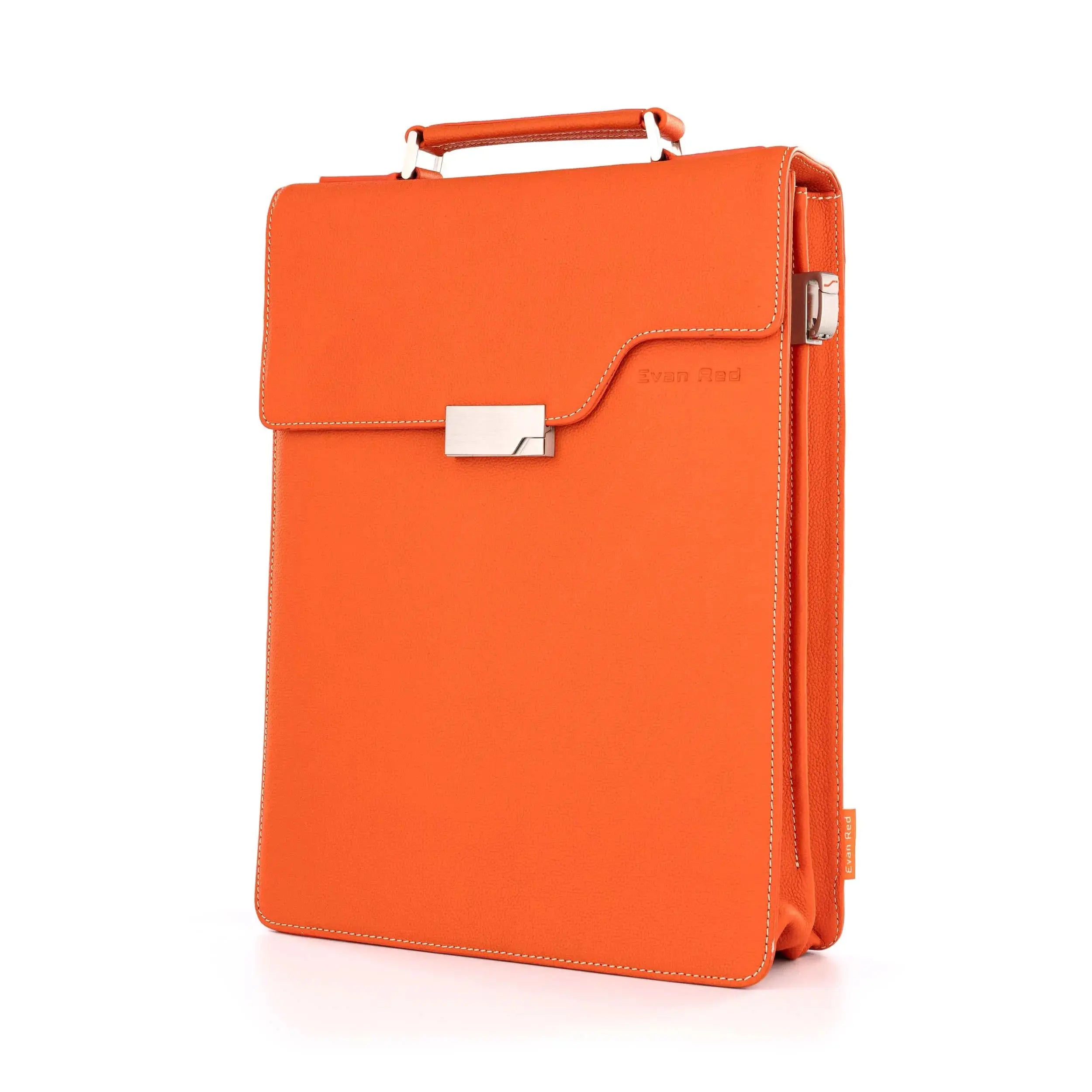 Dutch Orange Leather Backpack Evan Red